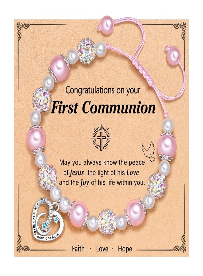 UPROMI First Communion Gifts for Girls, First 1st Holy Communion Gifts for Girls Catholic Communion Bracelet for Girls, First Communion Decorations Favors - Image 1